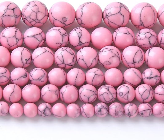 4MM 86PCS Pink Turquoise Spacer Loose Beads for Jewelry Making DIY Bracelet Necklace