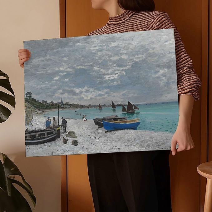 CFIOZYOS 40+ Monet Famous Print Posters The Beach at Sainte-Adresse by Claude Monet Impressionism Canvas Poster Bedroom Decor Print Sports Landscape Office Room Decor Gift Frame 12×18inch(30×45cm)