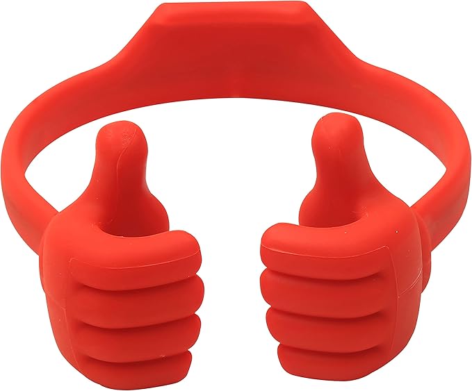 Honsky Cell Phone Stand Holder, Thumbs Up Lazy Phone Stand, Universal Adjustable Flexible, Cute Perfect Stocking Stuffers Gifts for Teen Girls, Compatible with Cell Phones & Tablets,Deep Red