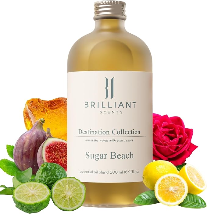 Brilliant Scents - Sugar Beach | Destination Series - Luxury Home & Business Scent | Ginger, Lemon Peel, Rosewater - Fragrance Oil - 200ml