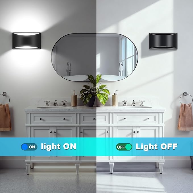4 Pack Black Modern LED Wall Sconce Hardwired Indoor Wall Lights Up and Down Wall Mount Light for Living Room Bedroom Corridor Hallway Conservatory Cool White 6000K(with G9 Bulbs)