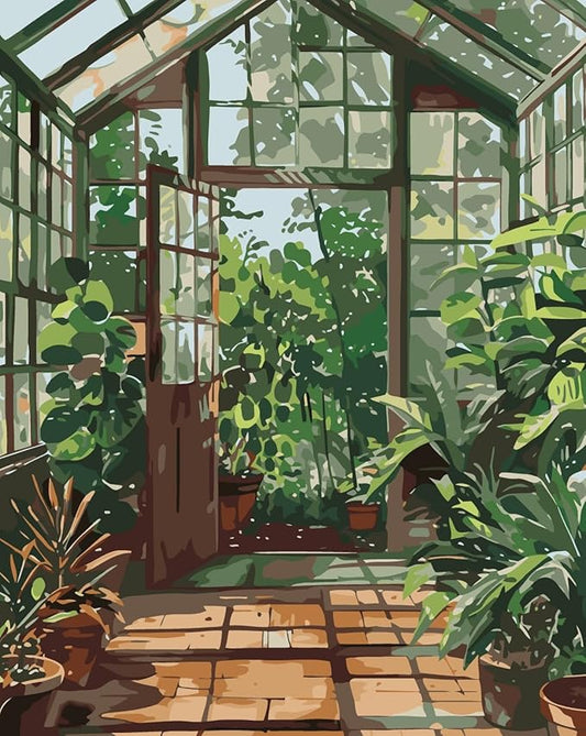 CSZPPQAF Paint by Numbers for Adults Beginner, Green Plants Landscape Paint by Number Kits on Canvas DIY Oil Painting Watercolor Color by Numbers for Home Wall Decor 16X20inch