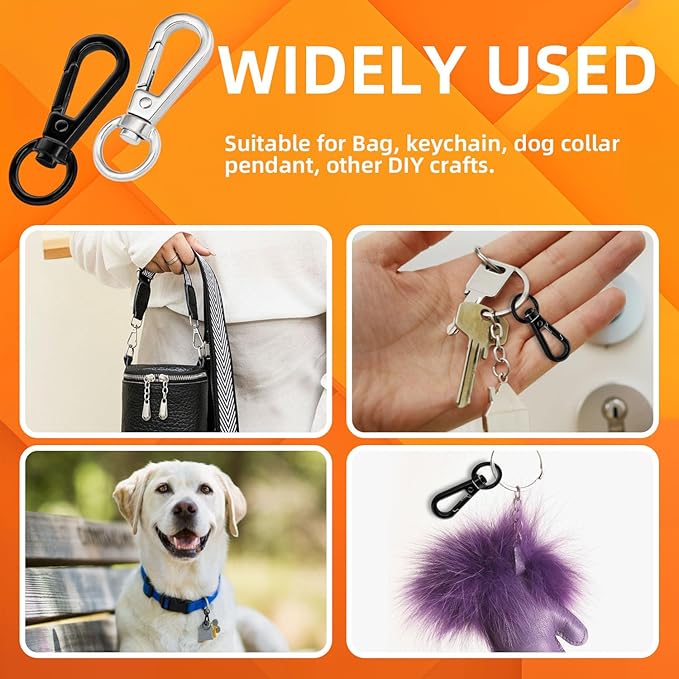 120PCS Swivel Clasps Lanyard Snap Hooks with Key Rings, Swivel Snap Hooks, Keychain Hook, 60 Pcs Large and Small Swivel Hooks, Swivel Clasp with 60 Key Rings for DIY Crafts,Lanyard Making,Pet Collar