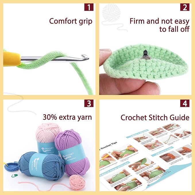 CrochetBox Crochet Kit for Beginners Adults - Toucan Starters Crochet Kit, Beginners Crocheting Kitting for Adults Teen, Craft Gifts with Crochets Yarns, Hook, Step-by-Step Video, Instruction