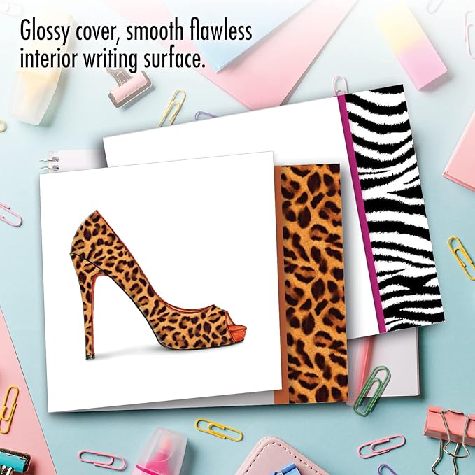 The Best Card Company - 10 Blank Note Cards for Women (4 x 5.12 Inch) - Assorted Fashion Greeting Cards for All Occasions - Gotta Lotta Sole MQ5042OCB-B1x10