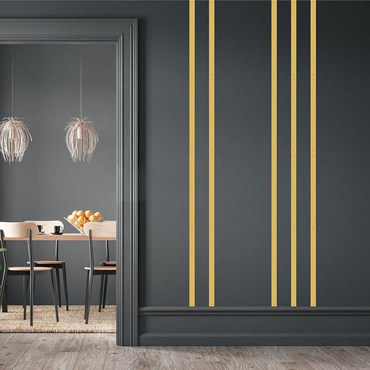 Golden Metal Wall Art Modern Line Art Walls Decor Minimalist Striped Arts Decoration Line Metal Wall Hanging for Living Room Rustic Accent Walls Sculptures for Bedroom Office Outdoor Indoor Home Decor