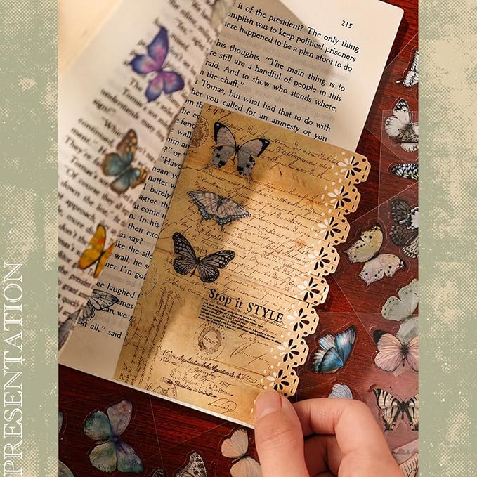 Vintage Nature Stickers for Junk Journal Supplies, 100Sheets/400Pcs Retro Flower Butterfly Plant Mushroom Decorative Stickers for Scrapbook, DIY Crafts Album Phone Cases Laptops Calendars Notebook