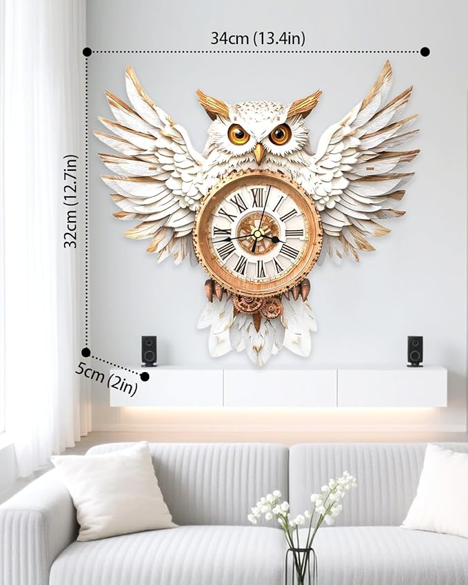 3D Wooden Puzzles for Adults,Snowy Owl DIY Clock Kit with Pendulum Idea,Beginner 3D Puzzles Model Kit Crafts - Hobbies Birthday Christmas Day Gift for Teens Adults