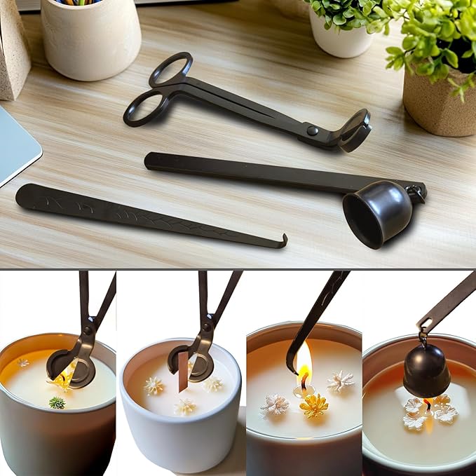 DiaWiew Candle Making Kit for Adults Beginners with Storage Bag, Candle Mold Punching and Wick Threading Tool, Including a Punching Needle with Hook and Large Eye, and Bracket for Fixing Candle Wicks