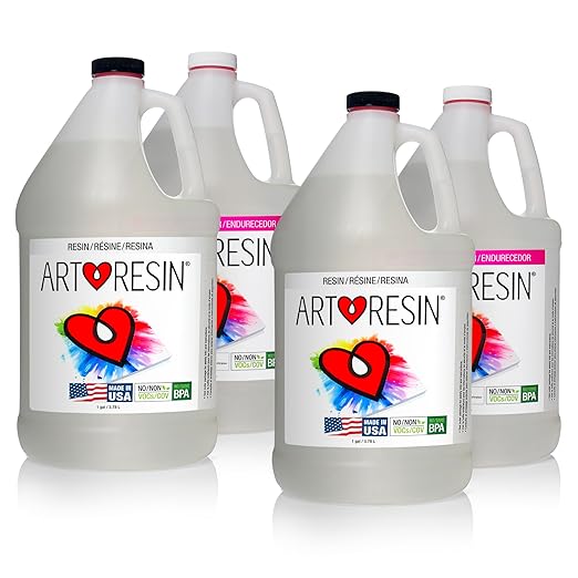ArtResin Epoxy Resin – High-Gloss Clear Coat for Artwork - 4 gal (2 gal Resin + 2 gal Hardener) (15.14L)
