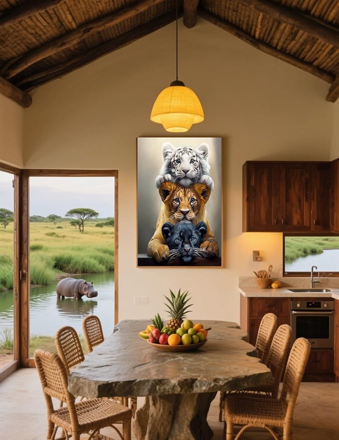 GXGLLPZBY DIY Tiger Animal Diamond Painting Kits, 5D Diamond Art for Beginners Adults, Round Full Drill Diamond dot Art Kits,Gem Art for Adults Home Wall Decor 11.8x15.8in