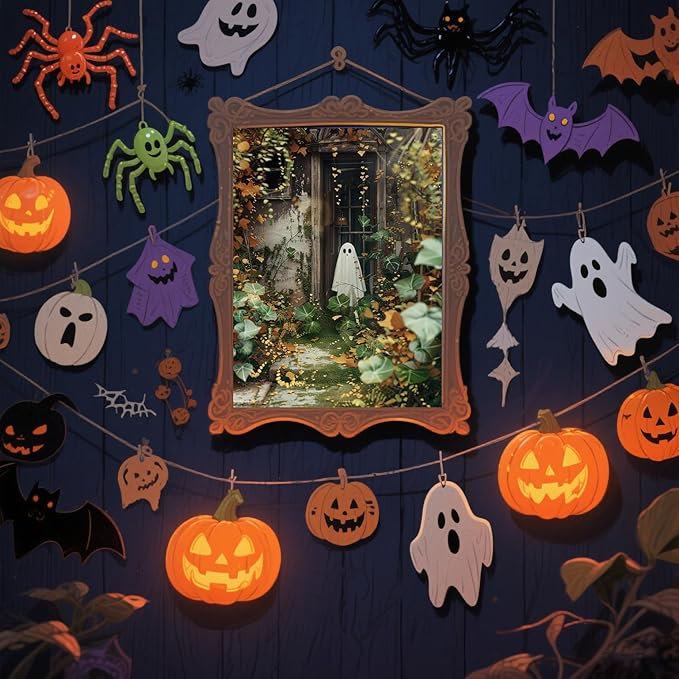 Halloween Diamond Art Painting Kits for Adults,Ghost Full Drill Diamond Dots Paintings for Beginners, Specter Horror Round 5D Paint with Diamonds Pictures Gem Art Painting Kits DIY Adult Crafts Kits