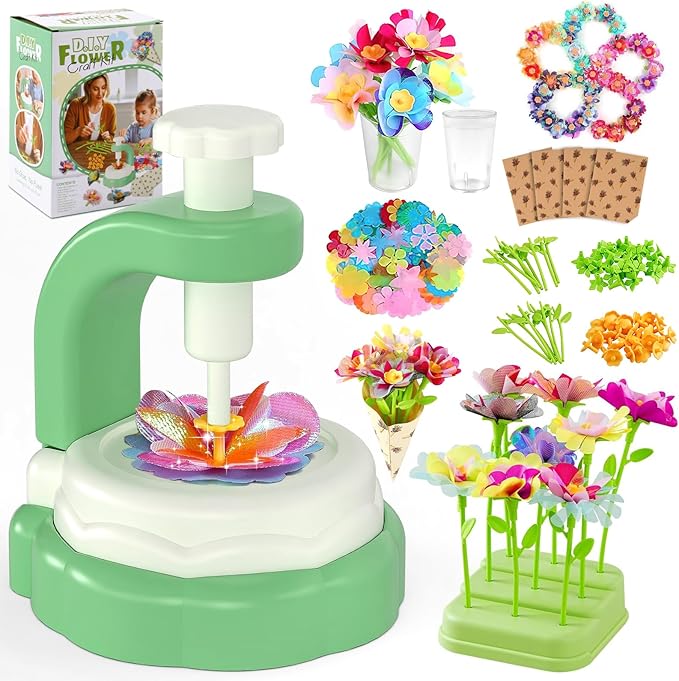 M SANMERSEN DIY Arts and Crafts Kits for Kids Ages 4-8-12 Flower Bouquet Toys Craft Kit for 4 5 6 7 8 Year Old Girls Ideas Birthday Gift,Classroom Educational Activity Toy for Toddler Kids Girls