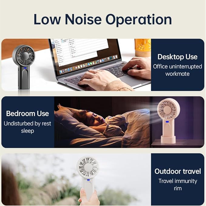 HOMETOP Handheld Fan Mini Portable 5 Speeds, 4000mAh,Personal Powerful Hand/Desk Fan for Travel, Outdoor, Home, Office, Camping, Women Small Fan (2, Black White)