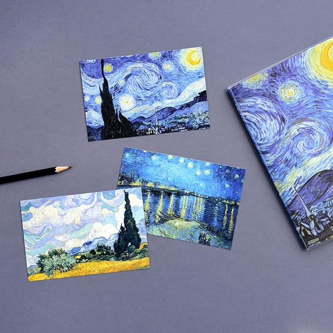Monolike Art Gogh & Monet Single cards - mix 24 pack, Famous painting and Famous 24 Monet + Gogh Single cards