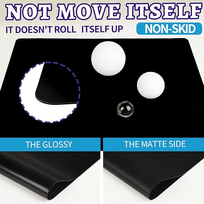 LEOBRO Silicone Mat for Resin Molds, 2 PCS 15.7" x 11.7" Play Dough Mat, Silicone Mats for Crafts, Jewelry Resin Molds Mats, for Resin, Clay, Paint, Black & White