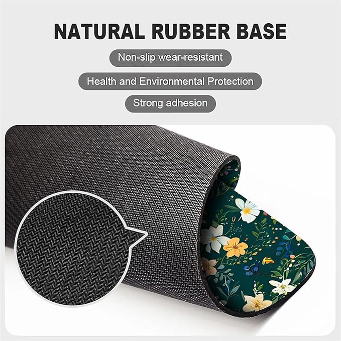 Square Mouse Pad Wild Flower 1, Personalized Premium-Textured Custom Mouse Mat Design, Washable Mousepad Cloth, Non-Slip Rubber Base Computer Mouse Pads for Wireless Mouse