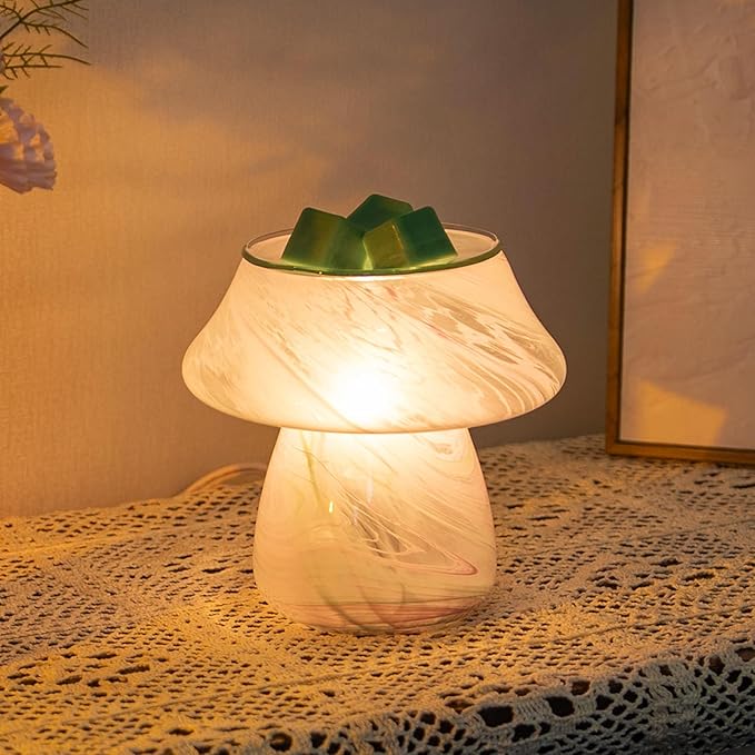 Electric Mushroom Wax Melt Warmer, Flameless 3-in-1 Cute Wax Warmer for Scented Wax Candle Lamp Essential Oil Burner Diffuser Decor Candle Warmer Lamp for Home Office Gifts & Decor