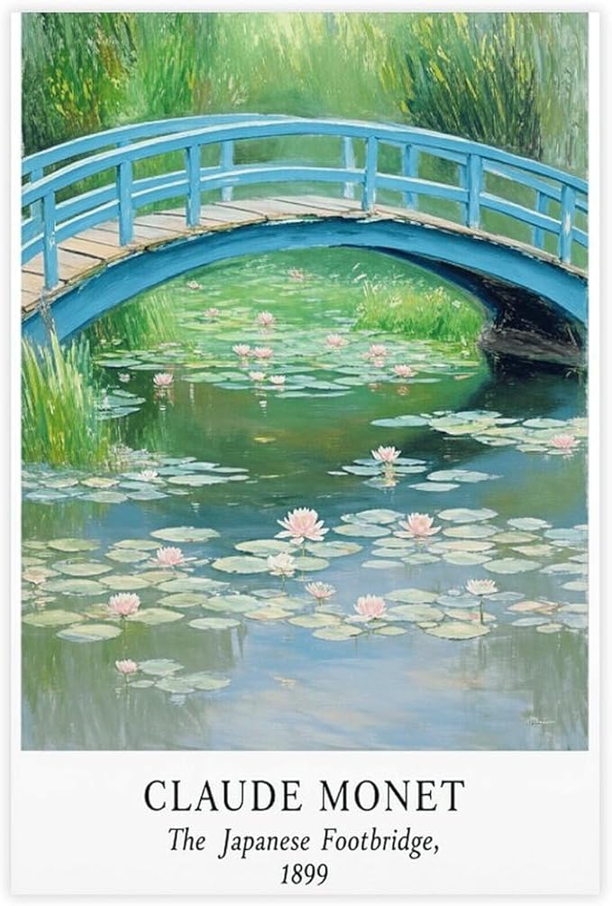 NBLKJHLFD Monet's Art Pond A Canvas Poster Wall Art Decor Print Picture Paintings for Living Room Bedroom Decoration 12×18inch(30×45cm) Unframe-style-6