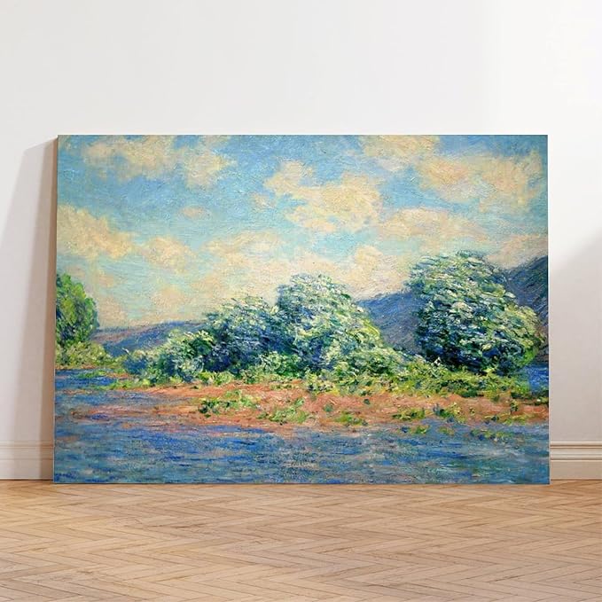 CFIOZYOS 40+ Monet Famous Print Posters The Seine at Port-Villez by Claude Monet Impressionism Canvas Poster Bedroom Decor Print Sports Landscape Office Room Decor Gift Frame 12×18inch(30×45cm)