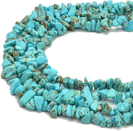 Gemstone Chips Natural Green Turquoise 3-5mm Healing Crystals Waist Bracelets Necklace Kit Irregular Stone DIY Crafts Design Jewelry Making Approxi 32 inch
