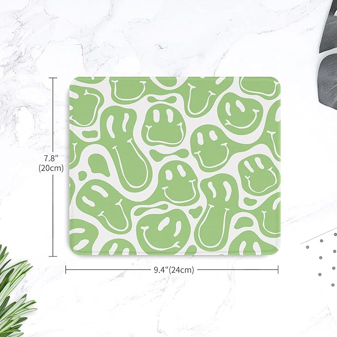 Seorsok Square Mouse Pad Cute Retro Smiley Hippie,Office Home Personalized Premium-Textured Mouse Mat Design,Waterproof Mousepad,Non-Slip Rubber Base Computer Mouse Pads for Wireless Mouse