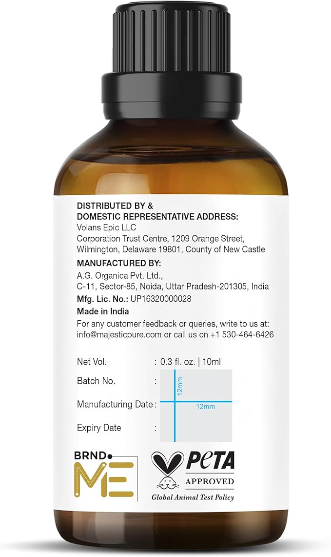 Majestic Pure Peppermint Essential Oil - 100% Pure Peppermint Oil for Aromatherapy, Massage & Topical Uses, Perfect for Diffuser & Essential Oil Diffuser - 0.3 fl. oz