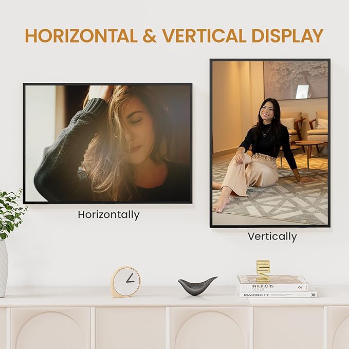 15x21 Aluminum Metal Picture Frame,Tempered Glass Black 15 x 21 Poster Frame for Puzzles Photos or Artwork for Wall Gallery Mount Horizontal or Vertical Decor Home,Office,Hotel