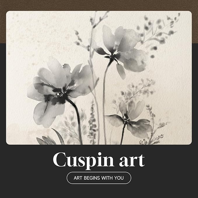 Framed Boho Vintage Botanical Wall Art, 4 Piece Black and White Floral Canvas Prints for Modern Farmhouse Bathroom, Natural Rustic Flower Artwork for Bedroom Kitchen Hallway Wall Decor, 11x14