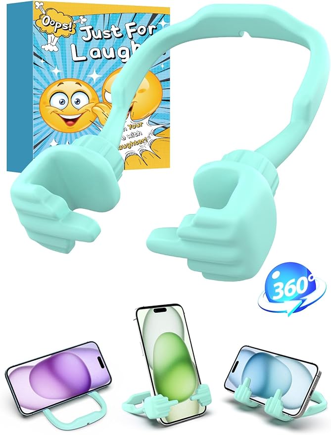Christmas Stocking Stuffers for Teens Boys Men Adults Gifts: Cell Phone Holder for Desk Funny Gag Gift Unique Gesture Phone Stand Birthday Gifts for Teenager Girls Women White Elephant Cool Stuff