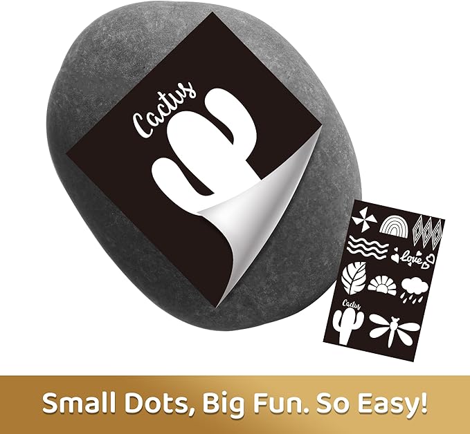 Piano Potato Rock Painting Kit for Kids, Foil Rock Art Craft Set with 10 River Rocks, 6 Paints & 10 Foil Stencils, Creative Arts and Crafts for Kids Ages 6-12