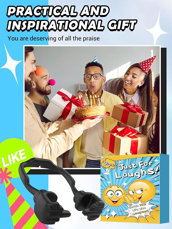 Stocking Stuffers for Teens Boys Gifts for Men Adults: Lazy Cell Phone Stand Unique Gesture Phone Holder for Desk Gifts for Teenager Girls Women Cool Gadget Funny Christmas White Elephant Gag Gifts