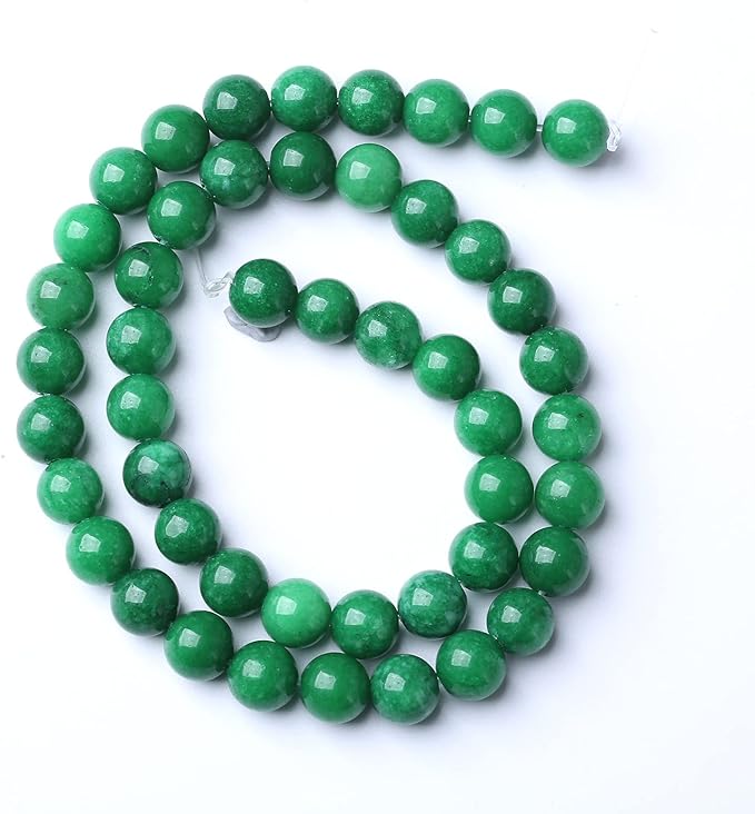 32pcs 12mm Natural Green Cloud Jades Beads Round Loose Gemstone Crystal Energy Healing Power Stone Beads for Jewelry Making DIY Bracelet (12mm, Green Cloud Jades)
