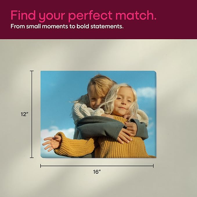 Mixtiles Custom Canvas With Your Photos – No-Nails, Magnetic Hanging System - Wall Frames, Personalized Prints, Perfect Home Decor Gift – 16×12 Single Tile