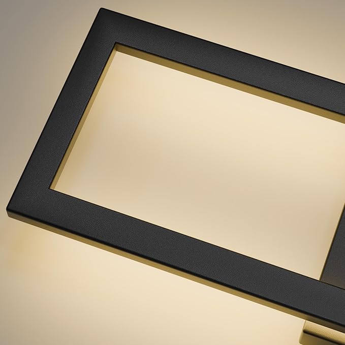 LamQee 22" Modern Outdoor Wall Lights, 3000K 1450LM Integrated LED Large Exterior Lighting Fixtures with Rectangle Frame, Matte Black Linear Outside Sconce Wall Mount for House Porch Patio Garage Door