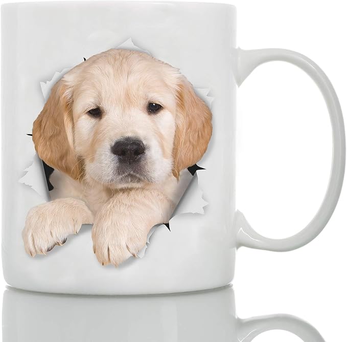 Golden Retriever Mug - Ceramic Funny Coffee Mug - Perfect Dog Lover Gift - Golden Retriever Coffee Mug - Great Birthday or Christmas Surprise for Friend or Coworker, Men and Women (15oz)