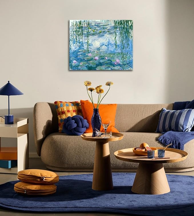 weiyiart Claude Monet Wall Art - Water Lilies Painting - Impressionist Oil Paintings Classic Art Reproductions - Canvas Prints Wall Art for Home Decor Unframed (12x15inches/30x38cm)