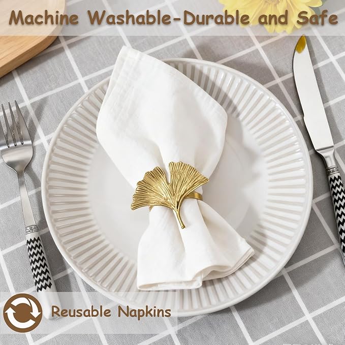 Urby Eco Hanky 10x10in Reusable Linen/Cotton Napkins. Small Cloth Napkins. Eco Friendly. Ideal Use As Kids Napkins for Lunch. Dinners. Occasions Like Weddings,Birthday,Cocktail Parties. (KH,6pk)
