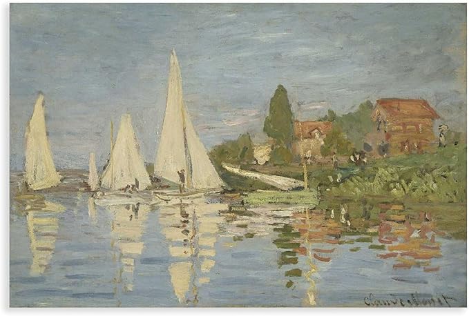 CFIOZYOS 40+ Monet Famous Print Posters Regattas at Argenteuil by Claude Monet Impressionism Poster for Teen Boys Room Wall Art Canvas Painting Print Unframe 20×30inch(50×75cm)