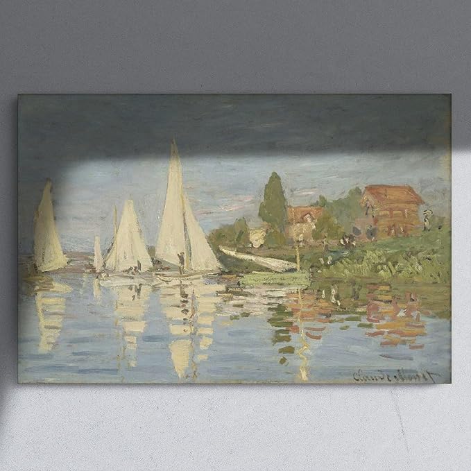 CFIOZYOS 40+ Monet Famous Print Posters Regattas at Argenteuil by Claude Monet Impressionism Poster for Teen Boys Room Wall Art Canvas Painting Print Unframe 20×30inch(50×75cm)