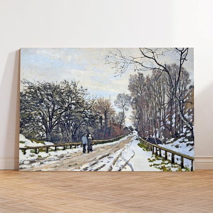 CFIOZYOS 40+ Monet Famous Print Posters The Road to The Farm of Saint-Simeon by Claude Monet Impressionism Poster for Teen Boys Room Wall Art Canvas Painting Print Frame 16×24inch(40×60cm)