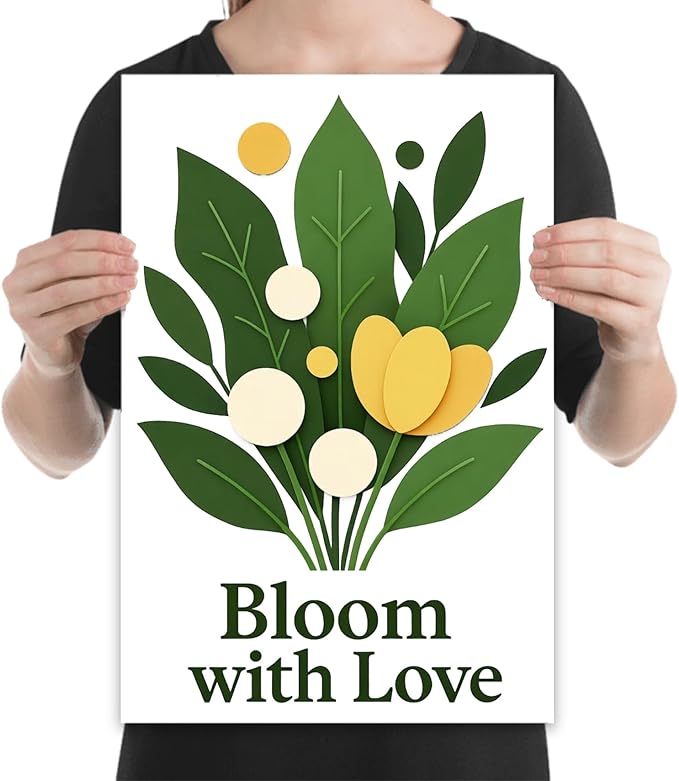 Botanical Floral Design - Nursery or Living Room - 13x19 Poster Print - Elegant Wall Decor