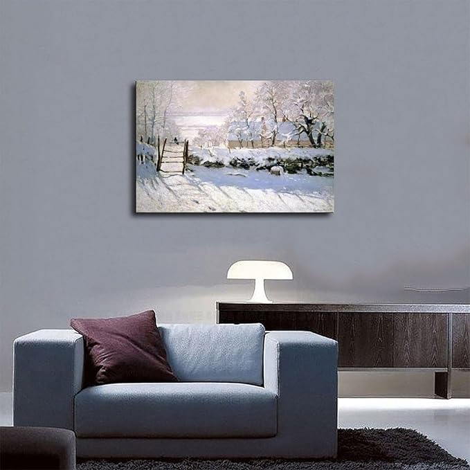 CFIOZYOS Claude Monet - The Magpie Canvas Poster Wall Art Print Bedroom Decor Office Room Kitchen Decor Gift Unframe 16x24inch(40x60cm)