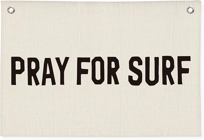 Surf Decor, Coastal Beach Room Decor Aesthetic, Surf Linen Banner Wall Hanging Canvas Banner Flag Decor for Coastal Surfer Room Bedroom Beach Decorations