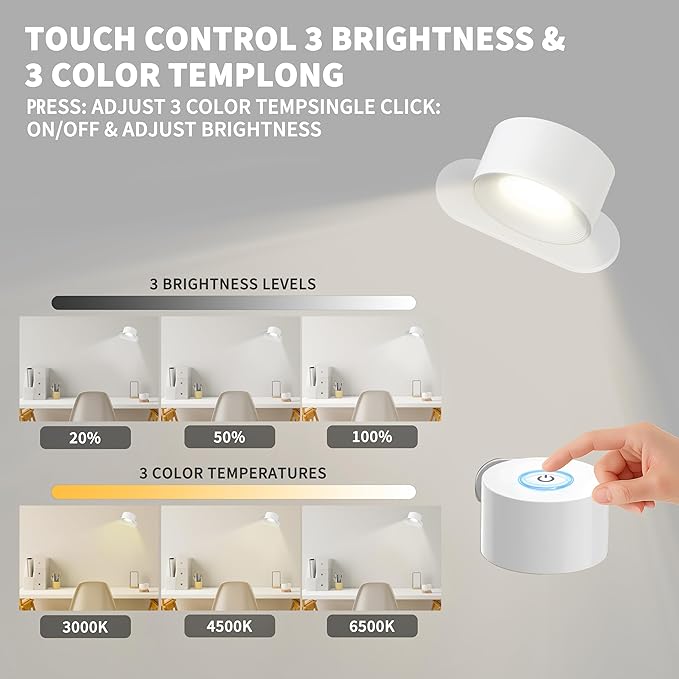 Portable and Rechargeable LED Desk Lamp,Versatile Lighting Solution for Office, Study, and Outdoor Activities，White