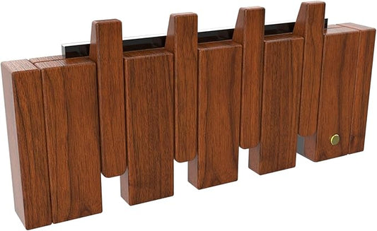 Wall Mounted Coat RackHooks Piano Key Hangers Natural Solid Wood Hanger Non-Woven Fabric Clothes Hangers for Closet, Kitchen, Bedroom, Bathroom, Entryway (Led Walnut, 4 Hooks)