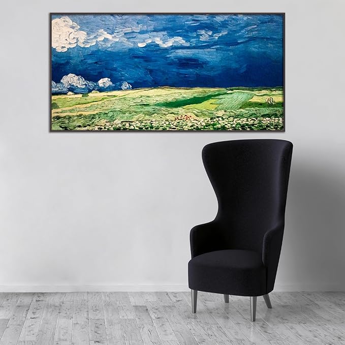Vincent Van Gogh Wheat Field With Crows Poster Natural Wilderness Landscape Poster Multi-Color Colorful Fine Art Oil Painting Master Painting Printing Room Aesthetic Wall Decorate 24x48in/60x120cm
