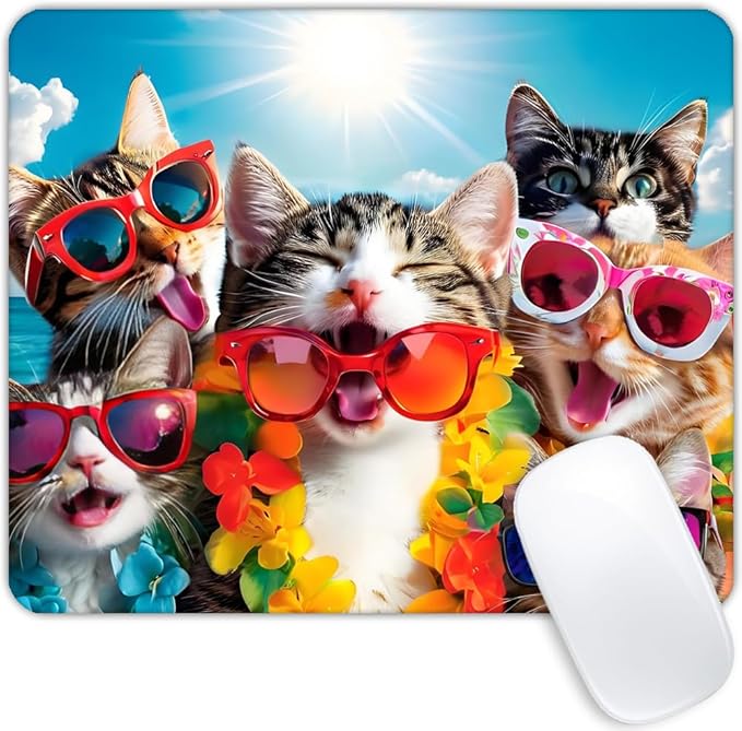 Square Mouse Pad Cute cat,Gaming Mouse Pads for Desk,Soft Computer Waterproof Non-Slip Mouse Mat