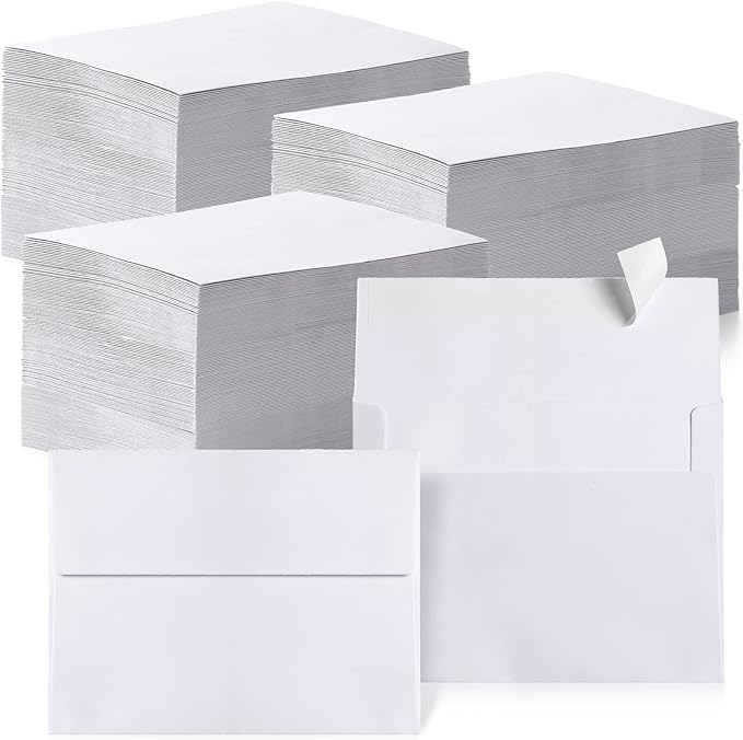 Fainne 800 Pcs White Envelopes Self Adhesive Printable Envelope Bulk for Invitation, Wedding, Baby Shower, Photography, Thank Note, Postcard, Greeting Card, Mailing, Graduation (A7 5.25 x 7.25 Inch)
