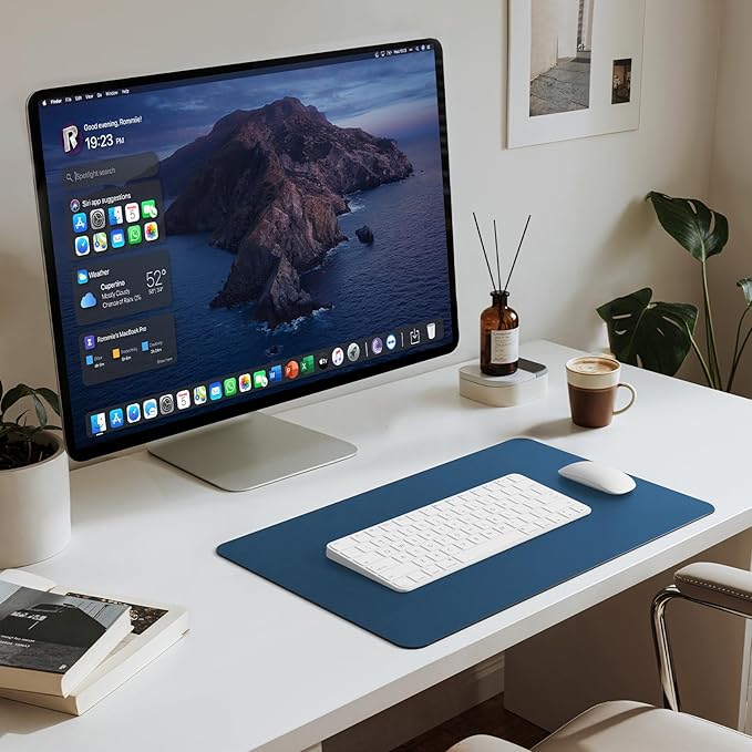 Jotsome Leather Desk Mat, Non-Slip Desk Blotter Pad - Desk Protector for Office, Home, Lap Desk, Laptop, and Desktop, Gift for The Holidays or Christmas (Midnight Blue, 17" x 12")